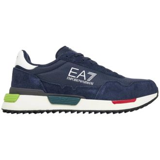 Emporio Armani Sneakers - Heren - Sneakers - Blauw - 40 2/3 EU - Leer - Schoenen