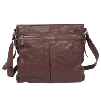 Prada Pre-owned Triangle Logo Crossbody Bag - Heren - Pre-owned - Bruin - Maat: ONE Size Leer