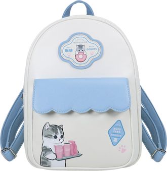 Blue Sky Studios Mofusand Premium PU Backpack Stylish Fashion Bag with Adjustable Straps