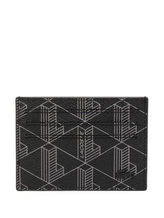Lacoste monogram noir gris cardholder - men - PVC - One Size - Black
