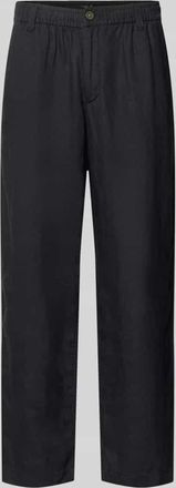 Jack & Jones Leinenhose mit Eingrifftaschen Modell KARL LAWRENCE in Black, Gr&ouml;&szlig;e XXL