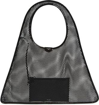 Alaia One-Piece Fishnet & Patent Leather Shoulder Bag in Noir 999 at Nordstrom