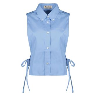 Miu Miu Shirts - female - Miu Miu - Shirts - Blue - S - Blouses & Shirts