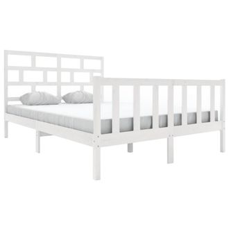 Berkfield Home Bed Frame White Solid Wood Pine 160x200 cm