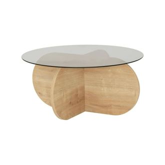 Dmora Mesa de centro en madera melaminada roble marr&oacute;n