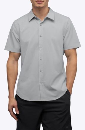 Cuts Crossover Performance Short Sleeve Button-Up Shirt in Vapor at Nordstrom, Size X-Large