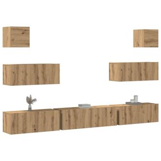 Berkfield Home 7 Piece TV Cabinet Set Wall-mounted Artisan Oak Engineered Wood