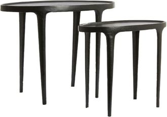 Light & Living Light&living - Conjunto De Mesas Auxiliares Arica Negro Mate
