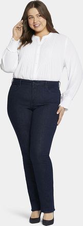 NYDJ Marilyn Rechte Jeans Plus Donkerblauwe Premium Denim (Plus)