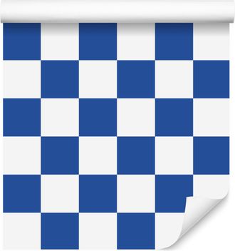 OEM Carta Da Parati A Scacchiera Blu Per Soggiorno E Camera Da Letto, 50x1000 Cm