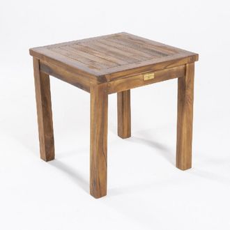 ED&Egrave;N JARD&Iacute; Mesa auxiliar para jard&iacute;n cuadrada de teca grado a 50x50 cm