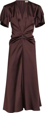 Blanca Vita Aliante Midi Jurk - Dames - Casual kleedjes - Bruin - 2XS - Polyester - Kleedjes