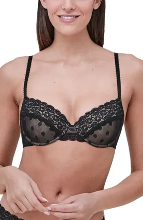 Skarlett Blue Dare Demi T-shirt Bra in Black/nylon at Nordstrom, Size 30Ddd