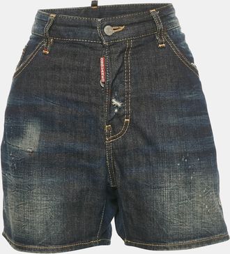 Dsquared2 Blue Distressed Denim Shorts L Waist