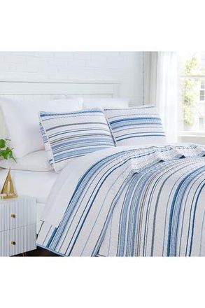 Southshore Fine Linens Coastal Stripes Oversized Quilt Sets in Blue at Nordstrom Rack, Size Twin/twin Xl