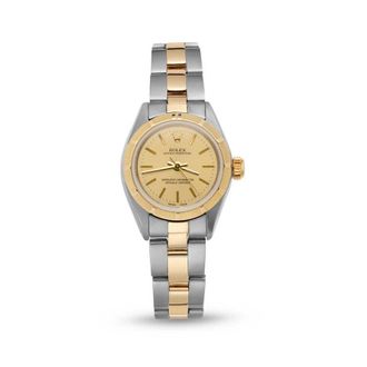 Rolex Pre-owned Rolex Oyster Perpetual Automatic Champagne Dial Ladies Watch 76233 CSO