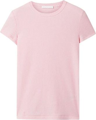 Helmut Lang Pink Ribbed Cotton T-Shirt Size S