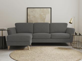 HOME AFFAIRE Ecksofa »MARSEILLE (242/152cm),L-Form, Rec. rechts/links« Massivholzbeine Eiche, Landhausstil, Wellenunterfederung
