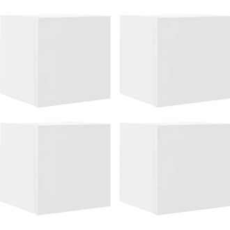 vidaXL Muebles De Sal&oacute;n De Pared 4 Uds Blanco 30,5x30x30 Cm Vidaxl
