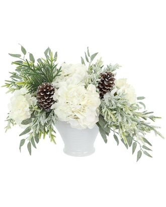 Creative Displays Inc. Farmhouse Holiday Arrangement With White Hydrangeas & Sage