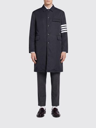 Thom Browne Single-Breasted Padded Trench Coat in Polyester with 4-Bar Motif