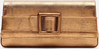 Manolo Blahnik Maygot metallic leather clutch