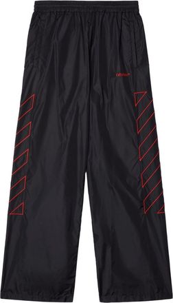 Off-white Diag-stripe embroidered track pants - men - Polyamide - M - Black