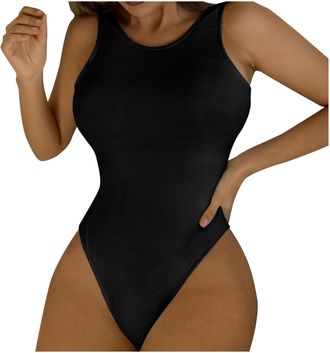 Generic Swimsuit Womens One Piece Swimwear Sexy Backless Design Tummy Control Summer Beach Vacation Comfortable Beachwear Women Vintage Scoopback Training Sur