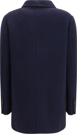Brunello Cucinelli Womens Blue Wool Oves Aries Full-Length Jacket Clothing