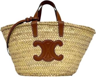 Celine Pre-owned Tote Bags, female, Beige, Size: ONE SIZE Pre-owned Raffia Tote Bag