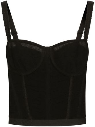 Dolce & Gabbana draped tulle corset top - Black