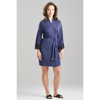 Natori Luxe Shangri-La Wrap in Ht Night Blue at Nordstrom, Size X-Large