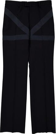Ferragamo Mens Geometric Satin-Paneled Trousers, Brand Size 52 7R (US Size 36)