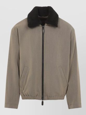 Giorgio Armani shearling collar padded blouson jacket