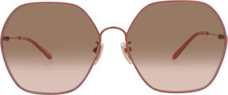 Chlo&eacute; 61mm Oversize Round Sunglasses in Pink Pink Brown at Nordstrom Rack