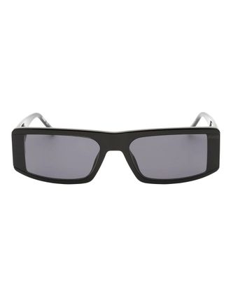 HUGO BOSS Mens Hugo Boss Grey Rectangular Lens Black Sunglasses - Size: ONE size