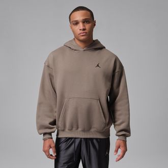 Nike Jordan Mens Jordan Brooklyn Fleece Oversized Pullover Hoodie in Grey | IB7235-040