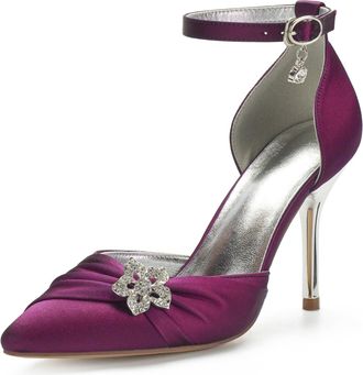 Miyoopark Womens Wedding Dress Shoes Stiletto High Heel Occasions Pumps M524 Purple UK 4.5