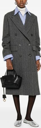 Alberto Biani Womens Wool Double-breasted Coat - Grey - Size EU 38 (Womens)