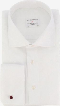 Artigiano Lang&auml;rmeliges Hemd aus Baumwolle Leonardo Uma Pin Point
