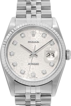Rolex Pre-owned Rolex Datejust 36 Automatic Chronometer Diamond Mens Watch 16234 SJDJ