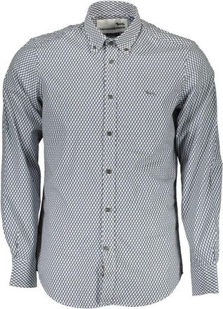 Harmont & Blaine Blauw Katoenen Overhemd met Knoopsluiting - Heren - Casual Overhemden - Blauw - L - Katoen - Overhemden