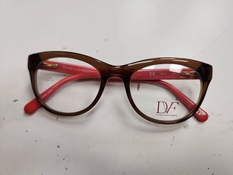 Diane Von F&uuml;rstenberg Womens Dvf5058 Cat Eye Eyeglasses In Brown Red