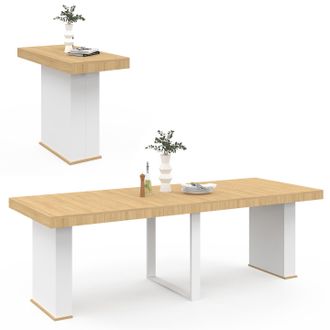 IDMarket Consola Extensible Eden 10 Personas 235cm Madera Y Blanco