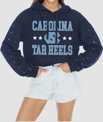 Gameday Couture North Carolina Tar Heels Rhinestone Hoodie In Navy