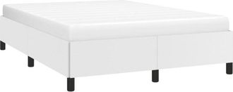 vidaXL Estructura De Cama Sin Colch&oacute;n Cuero Sint&eacute;tico Blanco 140x200cm Vidaxl