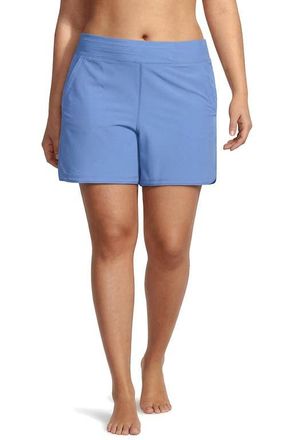 Lands End Plus Size Sunshade UPF 50 9 Board Shorts with Panty in Lake Blue at Nordstrom, Size 26W