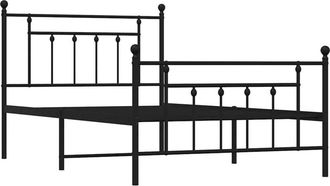 vidaXL Vidaxl - Estructura Cama Sin Colch&oacute;n Con Estribo Metal Negro 100x200 Cm