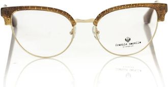 Frankie Morello Clubmaster Stijl Bruine Glitterbril - unisex - Brillen - Bruin - ONE Size - Accessoires