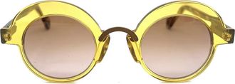 Anne & Valentin Occhiali da sole tondi in metallo - Giallo